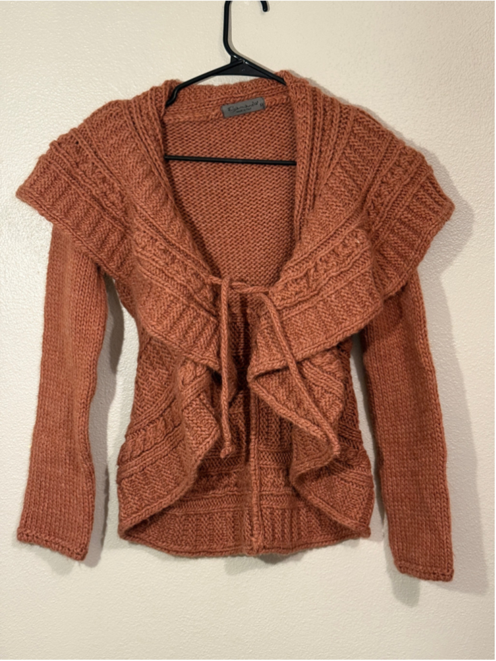 Elsamanda Made in Italy Alpaca Wool Blend Tie Front Cardigan Size M